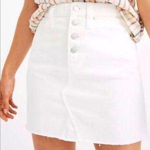 NWT Madewell White Denim Button Up Mini Skirt